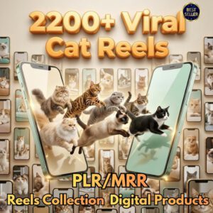 Viral Cat Reels Bundle | 2200+ Funny AI & Real Videos (PLR MRR Digital Download)