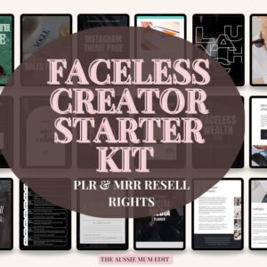 Faceless Creator Starter Kit | PLR & MRR Digital Products, Done For You DFY Canva Templates for Passive Income