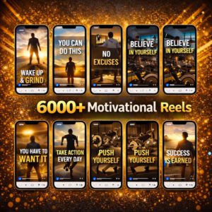 6000+ Motivational Reels Video Bundle PLR MRR Viral Inspirational Videos for TikTok Instagram YouTube Digital Marketing, Short