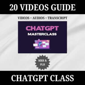20 Ultimate ChatGPT Masterclass Digital Video Course, MRR, PLR, Learning AI Training for Entrepreneurs, Content Creator Tool, Master Skills