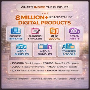 8M+ Digital Products | Templates, AI Prompts, Planners, Notion template, Digital Resource Library