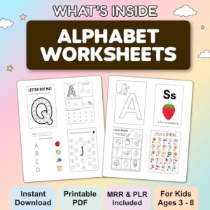 Kids Learning Activities Bundle | 10,000+ Educational Kids Resources Coloring Books, Worksheets (PLR, MRR)