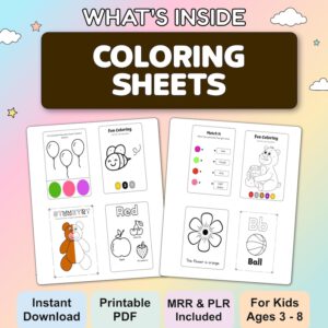 Kids Learning Activities Bundle | 10,000+ Educational Kids Resources Coloring Books, Worksheets (PLR, MRR)