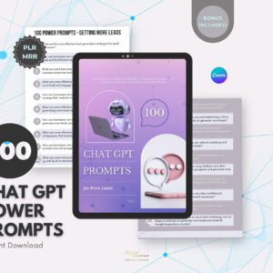 100 ChatGPT Prompts for More Leads | AI Marketing Prompts | PLR | MRR | Social Media Growth | Digital Product for Entrepreneurs
