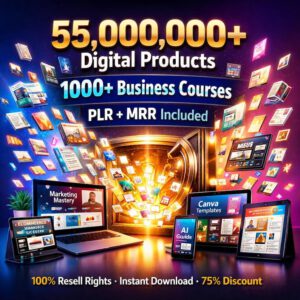 55 Million+ PLR & MRR Mega Bundle + 1000+ Business Courses | Supreme Digital Empire Vault | Resell Rights | Passive Income Starter Kit