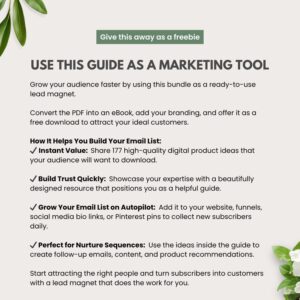 Digital Product Ideas Guide PLR Canva | 177 Ideas to Sell Online for Passive Income, Side Hustles & Small Business