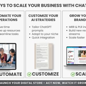 Mrr Ebook Scaling Your Business with Chatgpt, Ai Ebook Ready-To-Resell, Digital Marketing Guide, Ai Marketing, Business Growth Strategy