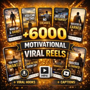 6000+ Motivational Reels Video Bundle PLR MRR Viral Inspirational Videos for TikTok Instagram YouTube Digital Marketing, Short