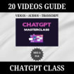 20 Ultimate ChatGPT Masterclass Digital Video Course, MRR, PLR, Learning AI Training for Entrepreneurs, Content Creator Tool, Master Skills