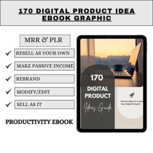 Digital Product Ideas PLR Ebook | Canva Editable Template, Online Business Guide, Passive Income, Resell Rights, Make Money Online