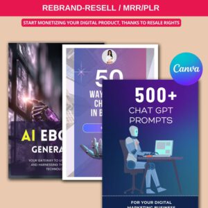 Ultimate AI Course/ Prompt Generator(canva Template) PLR Rights