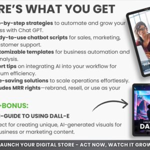 Mrr Ebook Scaling Your Business with Chatgpt, Ai Ebook Ready-To-Resell, Digital Marketing Guide, Ai Marketing, Business Growth Strategy