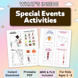 Kids Learning Activities Bundle | 10,000+ Educational Kids Resources Coloring Books, Worksheets (PLR, MRR)