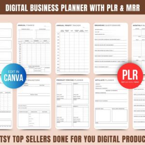 Small Business Planner: Canva Template with PLR + MRR (Digital Download)