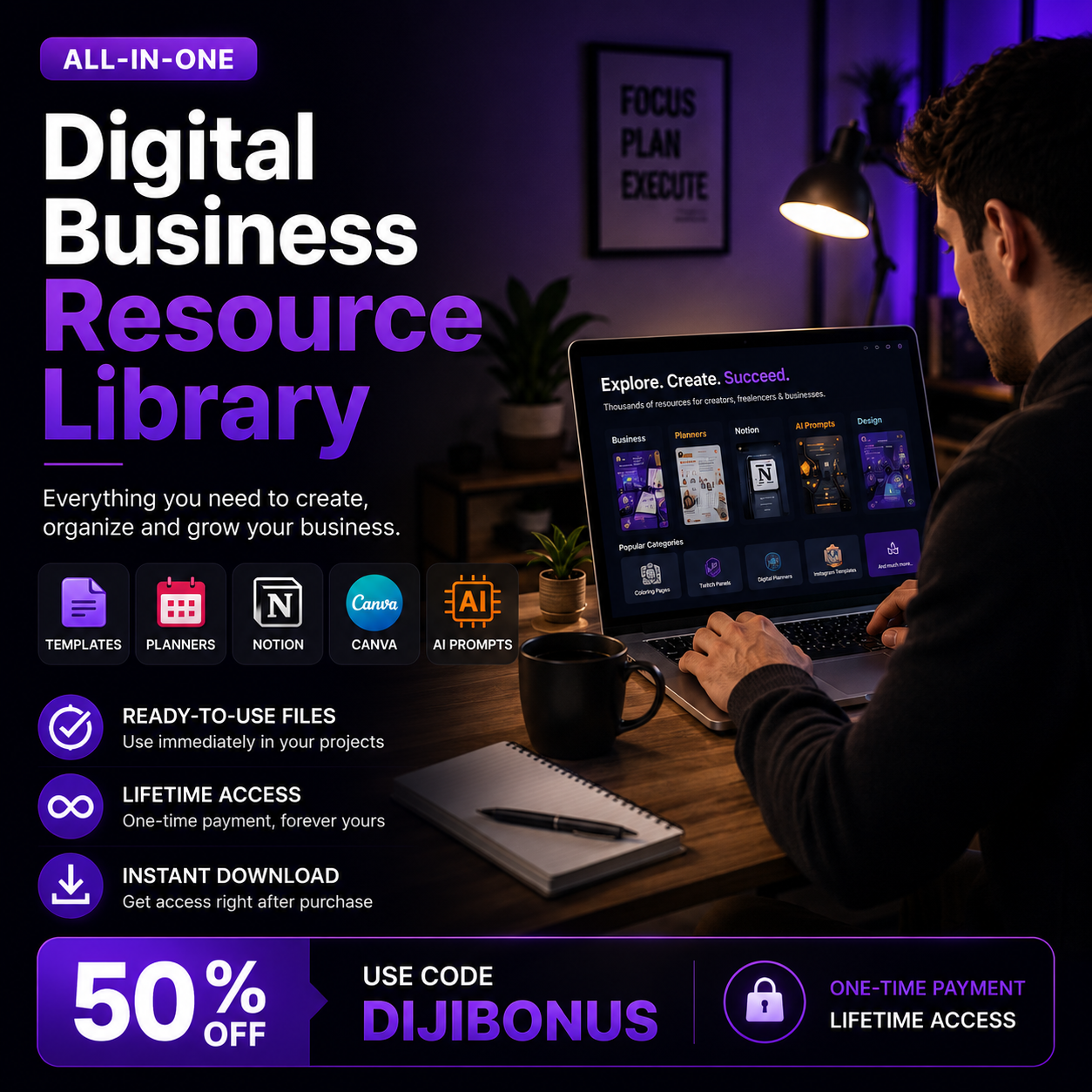 8M+ Digital Products | Templates, AI Prompts, Planners, Notion template, Digital Resource Library