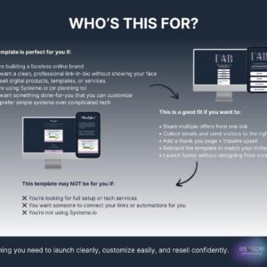 Systeme.io Sales Funnel Template – Link in Bio Page for Digital Products – Editable – PLR Included