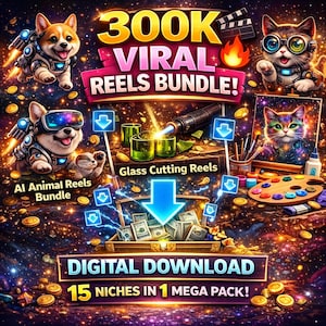 Méga lot de 300 000 bobines virales | Contenu IA, DPP/MRR de niche sans visage