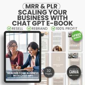 Mrr Ebook Scaling Your Business with Chatgpt, Ai Ebook Ready-To-Resell, Digital Marketing Guide, Ai Marketing, Business Growth Strategy