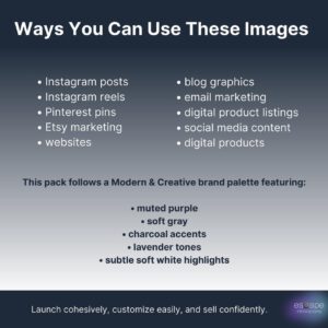 Faceless Reels & Image Pack | Purple Workspace Photos + Reels | Instagram, TikTok I Modern Creative Brand Aesthetic | PLR