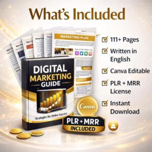 Make Money Online Ebook PLR MRR English | 111 Page Canva Editable Digital Product | Passive Income Resell Rights