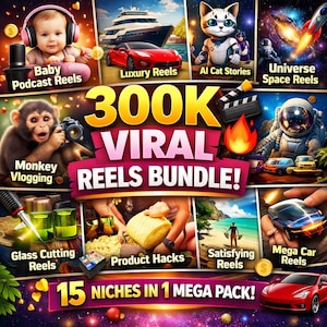 Méga lot de 300 000 bobines virales | Contenu IA, DPP/MRR de niche sans visage