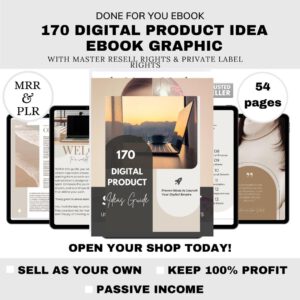 Digital Product Ideas PLR Ebook | Canva Editable Template, Online Business Guide, Passive Income, Resell Rights, Make Money Online