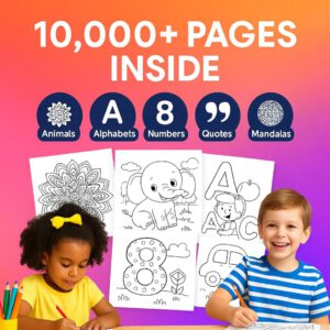 10k+ Kids Coloring Pages Bundle | Printable Sheets with PLR & MRR Rights + Bonus