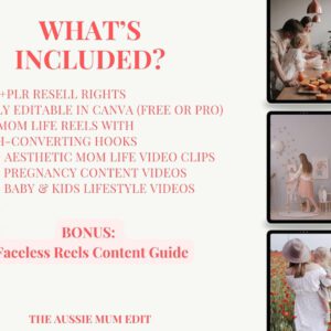 1300+ Motherhood Reels Faceless Reels, Mom Life Done For You, PLR MRR Digital Bundle Master Resell Rights, Mompreneur reel, Canva
