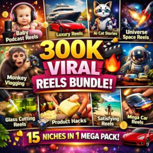 Méga lot de 300 000 bobines virales | Contenu IA, DPP/MRR de niche sans visage