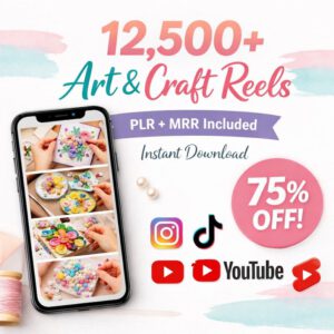 12,500+ Art & Craft Reels Bundle | DIY Tutorial Videos for Instagram TikTok YouTube | PLR MRR Included | Instant Download
