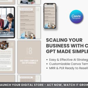 Mrr Ebook Scaling Your Business with Chatgpt, Ai Ebook Ready-To-Resell, Digital Marketing Guide, Ai Marketing, Business Growth Strategy