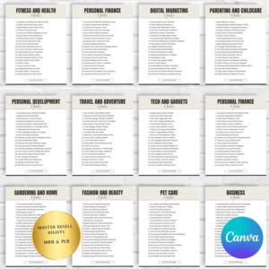 500 Passive Income Digital Product Ideas: MRR PLR Canva Templates