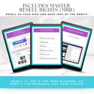 Canva Crash Course With MRR, PLR, Master Resell and Private Label Rights, How To Use Canva, Editable Template, Video Tutorials,Rebrand, DFY