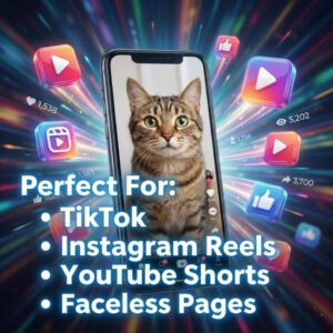Viral Cat Reels Bundle | 2200+ Funny AI & Real Videos (PLR MRR Digital Download)