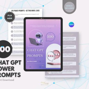 100 ChatGPT Prompts for More Leads | AI Marketing Prompts | PLR | MRR | Social Media Growth | Digital Product for Entrepreneurs
