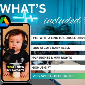300 AI Baby Podcast Reels: Viral Social Media Shorts (PLR & MRR)