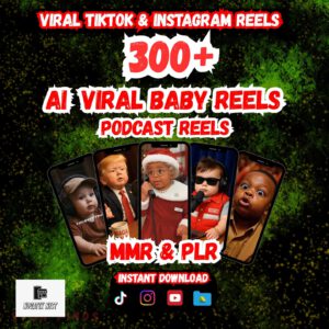 300 AI Baby Podcast Reels | Viral TikTok, Instagram, YouTube (Instant Download)