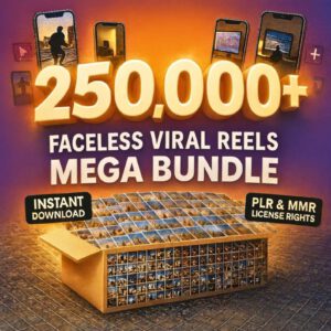250,000+ Viral Reels PLR MRR Resell Rights Commercial Use Ultimate Content Vault Bundle