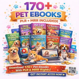 170+ Pet Ebooks Bundle | PLR MRR Resell Rights (Digital Download)