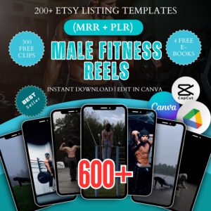 Men’s Fitness Reels: 600+ Bundle, MRR Gym Video Clips, Faceless Workout Edits, TikTok, Instagram, Social Media Content, Digital Download