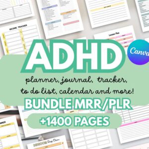 9000+ PLR Canva Templates DFY Printable Planners, Journals & Trackers | Editable MRR Digital Products Bundle | Resell and Rebrand Rights