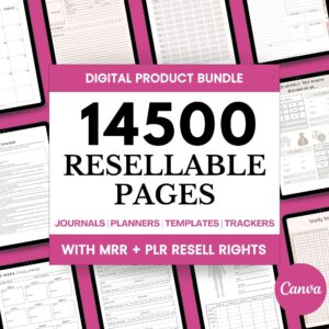 Done For You 2026 2027 Planners Journals Trackers 14500 Pages Editable Canva Designs Printables DIY PLR Products Master Resell Rights MRR