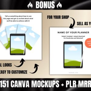 2026-2027 Digital Planner Templates Bundle: MRR PLR Canva Planners