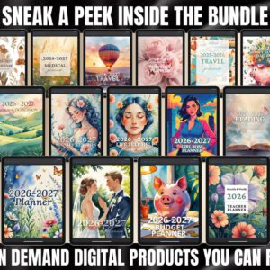 2026-2027 Digital Planner Templates Bundle: MRR PLR Canva Planners