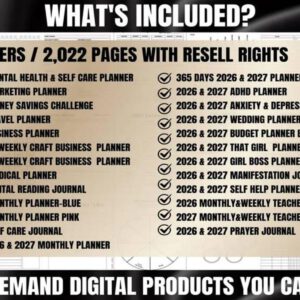2026-2027 Digital Planner Templates Bundle: MRR PLR Canva Planners