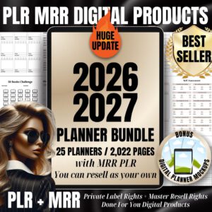 2026-2027 Digital Planner Templates Bundle: MRR PLR Canva Planners