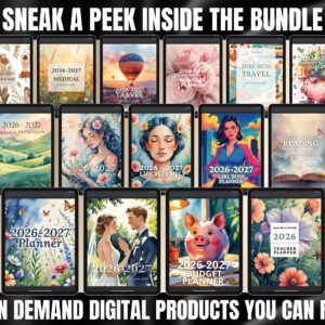 2026-2027 Digital Planner Templates Bundle: MRR PLR Canva Planners