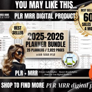 2026-2027 Digital Planner Templates Bundle: MRR PLR Canva Planners