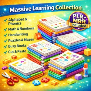 21000+ Kids Worksheets Bundle Homeschool Classroom Printables Mega Library PLR MRR
