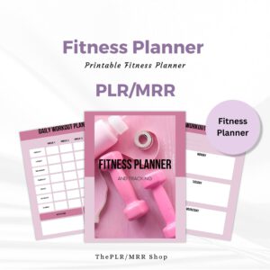 Master Resell Rights PLR Fitness Planner, PLR, MRR, Done for you printable Planner, Fitness Journal, Workout planner, for women, for girls